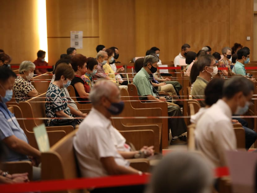 Worshippers at Faith Methodist Church on July 11, 2021.