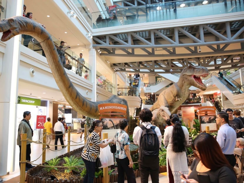 Dinosaurs come alive at Plaza Singapura. Photo: Plaza Singapura