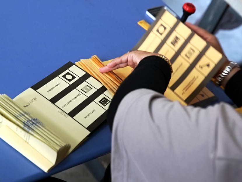 Ballot papers seen at a polling station in Sekolah Kebangsaan Klang on Polling Day for Malaysia's General Election on Wednesday (May 9).