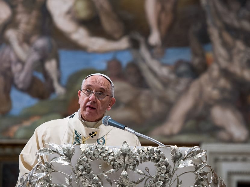 Pope Francis delivers his speech as he celebrates a Mass at the Vatican, Jan 11, 2015.  Photo: AP