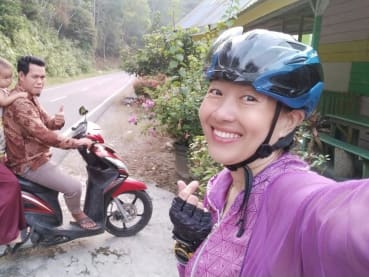 She cycled solo for 1,630km from Singapore to Indonesia to visit her grandfather’s birthplace and beyond