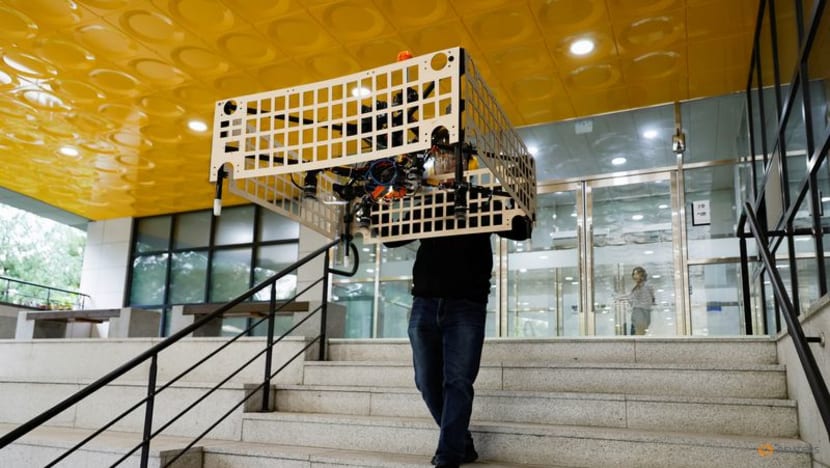 South Korea team showcases drone that serves as 'flying shopping cart'