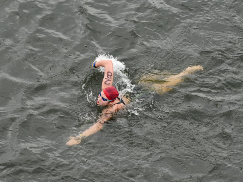 Chantal Liew swimming during the Women's 10km Open Water Swimming race at the SEA Games. Liew finished third to win Bronze with a time of 2:21:30. Photo: Sport Singapore
