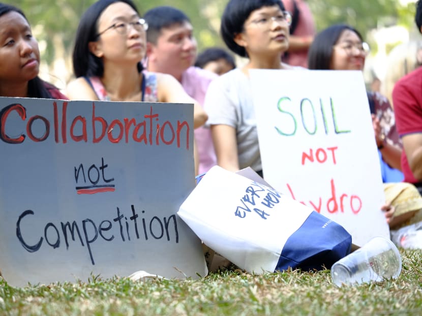 Participants at the SG Climate Rally in September 2019. The author says that for consumers, the pleasure of acquiring dream products and services easily puts climate and environmental worries on the back burner.