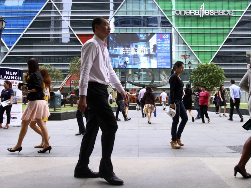 Office workers at Raffles Place. Photo: Ernest Chua