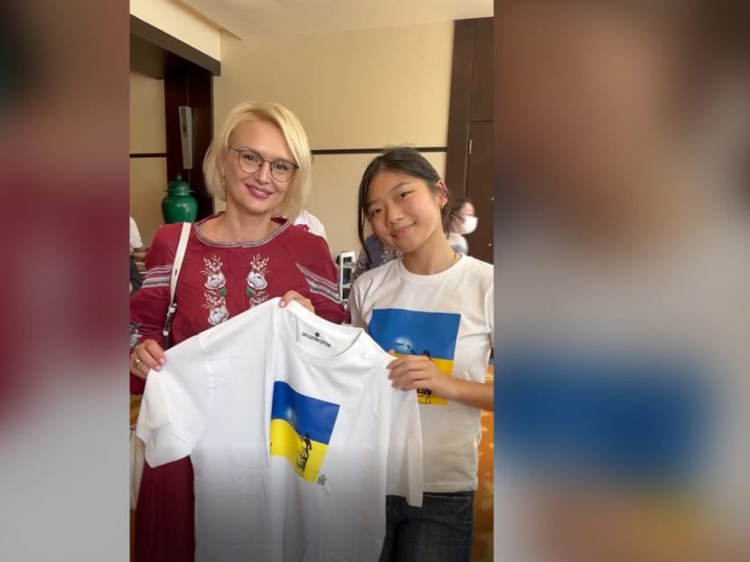 Singaporean girl who designed T-shirt to help Ukraine 'shocked' when President Zelenskyy wore it
