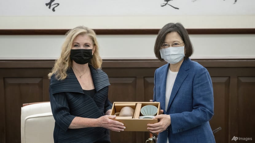 Taiwan president says US visits reinforce island's determination to defend itself Taiwan president says US visits reinforce island's determination to defend itself
