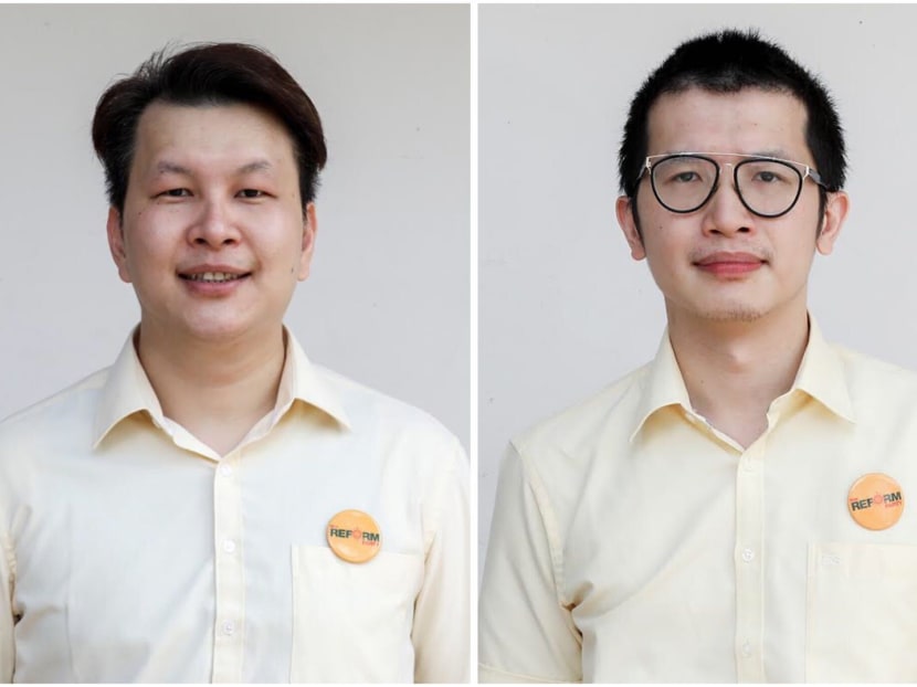 The Reform Party's incumbent chairman Andy Zhu (left) and acting party chairman Charles Yeo (right).