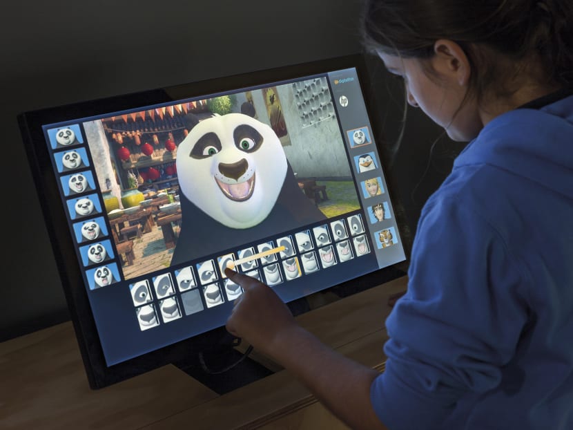 An interactive component featuring Po from Kung Fu Panda at ‘DreamWorks Animation: The Exhibition’. Photo: Mark Ashkanasy