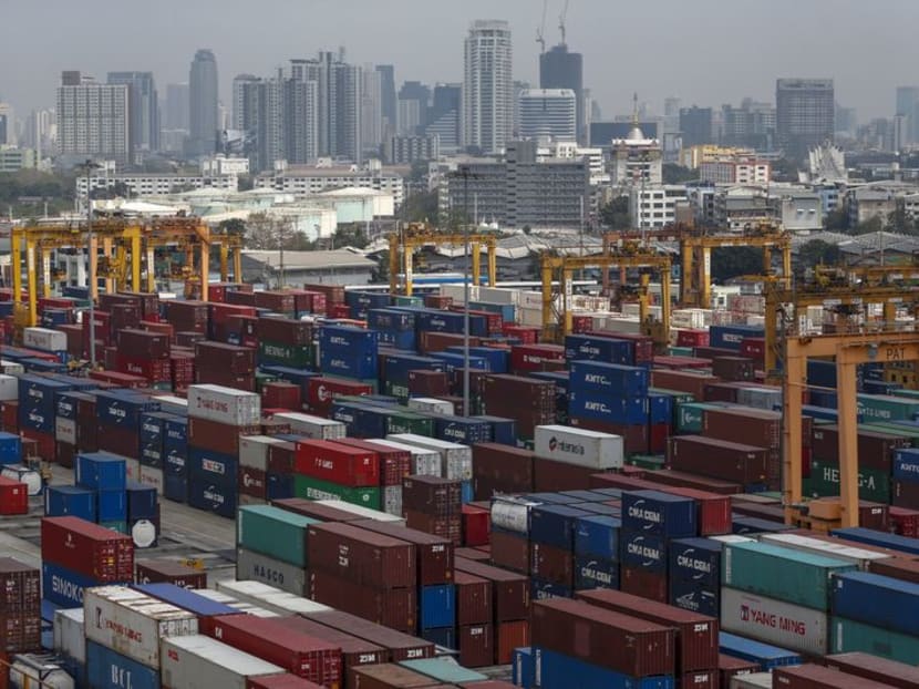 FILE PHOTO: Shipping containers stand at a port in Bangkok, Thailand, March 25, 2016. REUTERS/Athit Perawongmetha FILE PHOTO: Shipping containers stand at a port in Bangkok, Thailand, March 25, 2016. REUTERS/Athit Perawongmetha