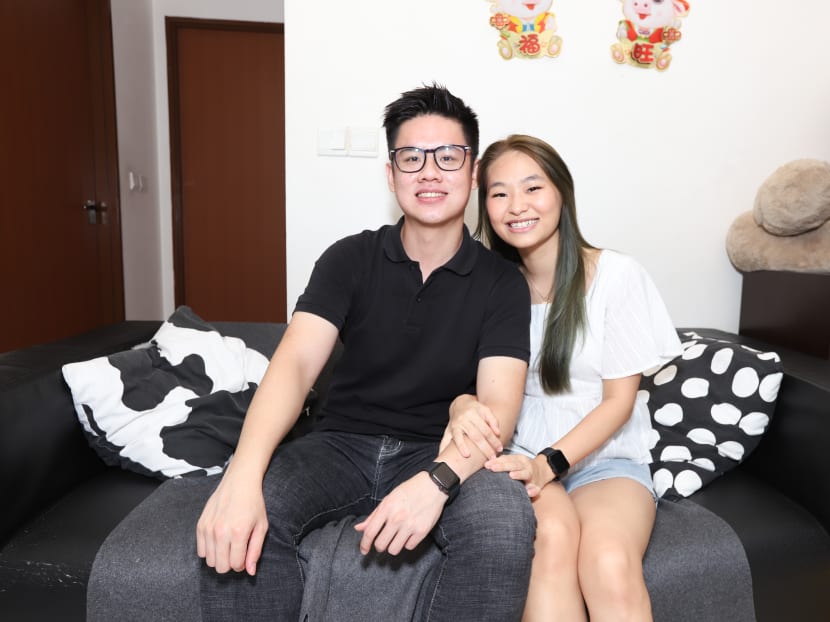 Mr Toh Jin Ann and Miss Jaslin Chong, who bought a five-room Build-to-Order flat in Tengah, received the full Enhanced Housing Grant amount of S$80,000. They were among about 7,700 first-time new flat buyers who have applied for the grant.