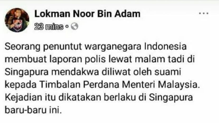 'Anggota Majlis Tertinggi UMNO' ini sebar berita palsu; dakwa penuntut Indonesia diliwat Anwar Ibrahim di S'pura