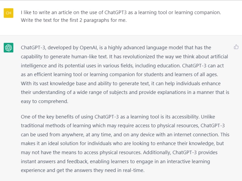 A screenshot of how the authors used ChatGPT as a writing aid for this commentary. 
