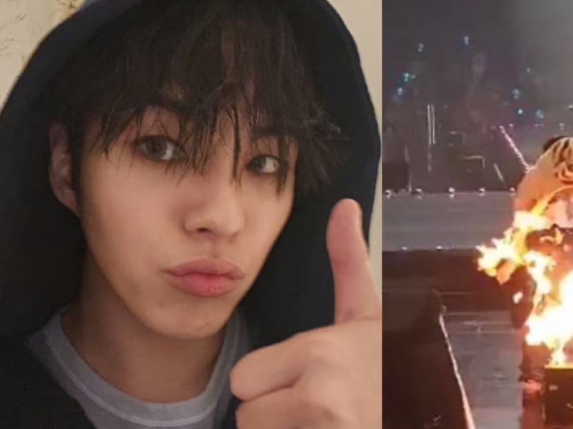 '[We were] scared to death!' said fan who saw Korean boyband member catch fire during concert