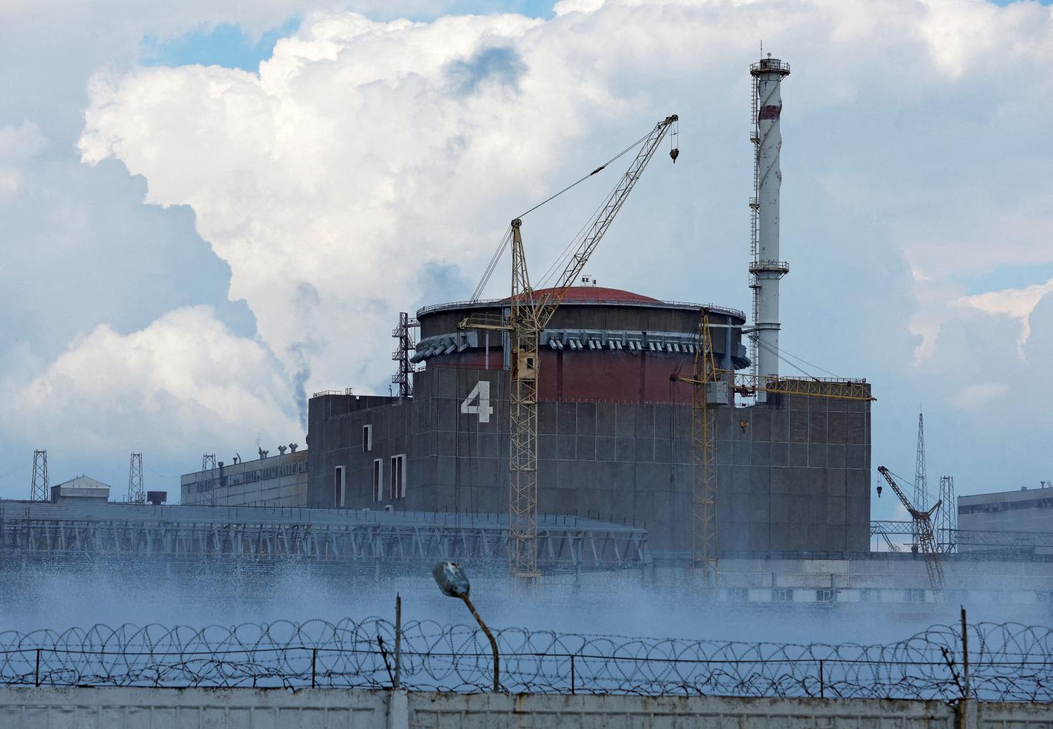 A view shows the Zaporizhzhia Nuclear Power Plant in the course of Ukraine-Russia conflict outside the Russian-controlled city of Enerhodar in the Zaporizhzhia region, Ukraine Aug 4, 2022.