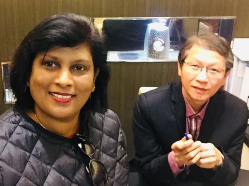 Madam Kariyakaranage Sujeewa Manu Thilankani (left) with Dr Raymond Yuen (right) in Hong Kong in 2019 where they attended a medical seminar.