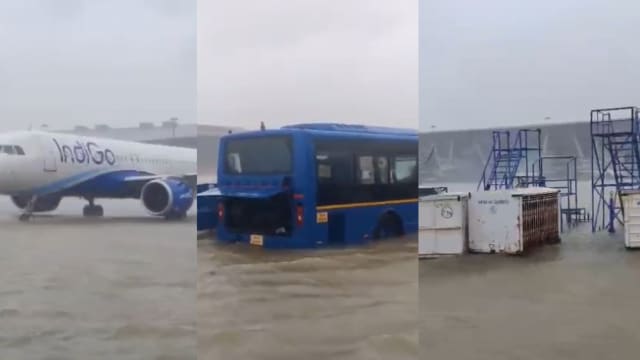 气旋风暴逼近印度 真奈机场跑道被淹航班取消