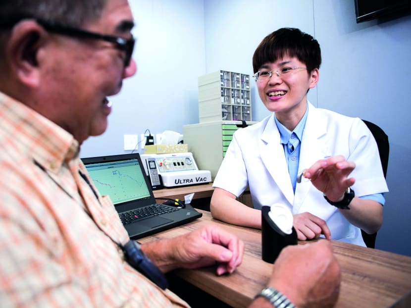 An estimated 422,000 older adults in Singapore suffer from hearing loss and over 100,000 may have a disabling hearing impairment, according to a study published in April. But the take-up of hearing aids has lagged behind. Photo courtesy National University Hospital