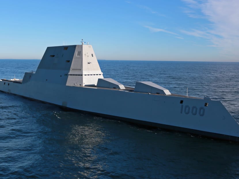 The future USS Zumwalt (DDG 1000) is underway for the first time conducting at-sea tests and trials in the Atlantic Ocean December 7, 2015. Photo: US Navy via AFP