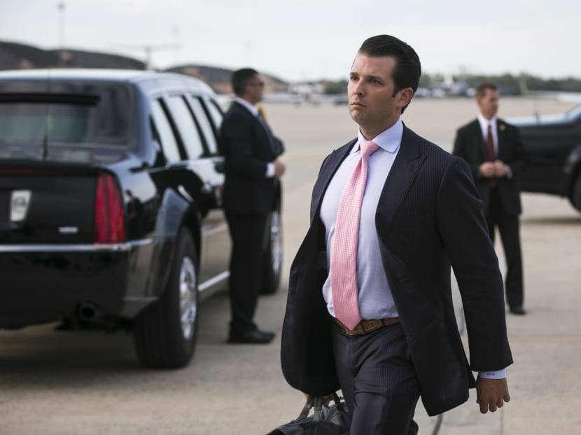 Mr Donald Trump Jr. arriving on Air Force One at Joint Base Andrews in Maryland, on April 16, 2017.  Photo: The New York Times