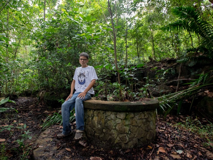 Mr Jimmy Tan poses for a photo at the abandoned Bukit Batok Hillside Park. The 47-year-old has launched a petition calling for a greater part of it to be protected from development.