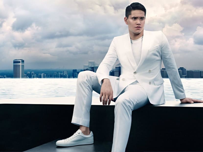 A photograph of Joseph Schooling in his capacity as ambassador for luxury brand Hugo Boss.