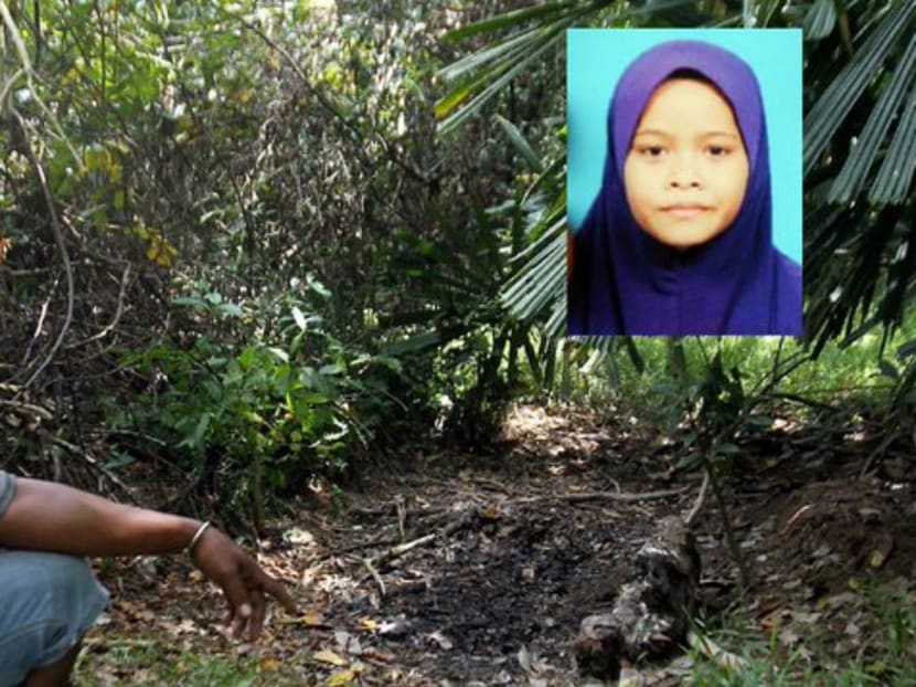 The discovery of a tied-up, mutilated body of an 11-year-old girl who has been identified as Siti Masyitah Ibrahim (insert) at an oil palm plantation at Kampung Tanjung Medang Hilir on Saturday (Feb 9) had shocked the entire village.