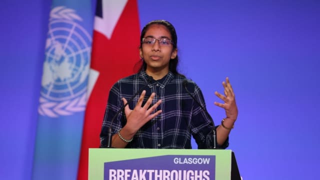 印度15岁少女气候大会上吁各国领袖采取实际行动