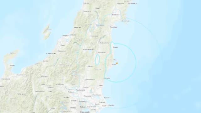日本福岛县岸外发生5.8级地震 当局没有发出海啸预警