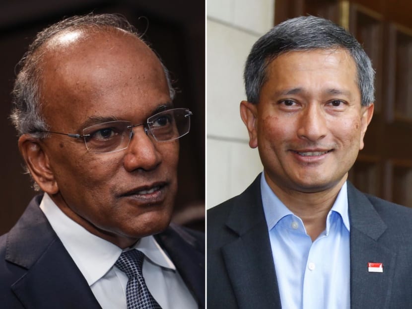 Law and Home Affairs Minister K Shanmugam (left) and Foreign Affairs Minister Vivian Balakrishnan.