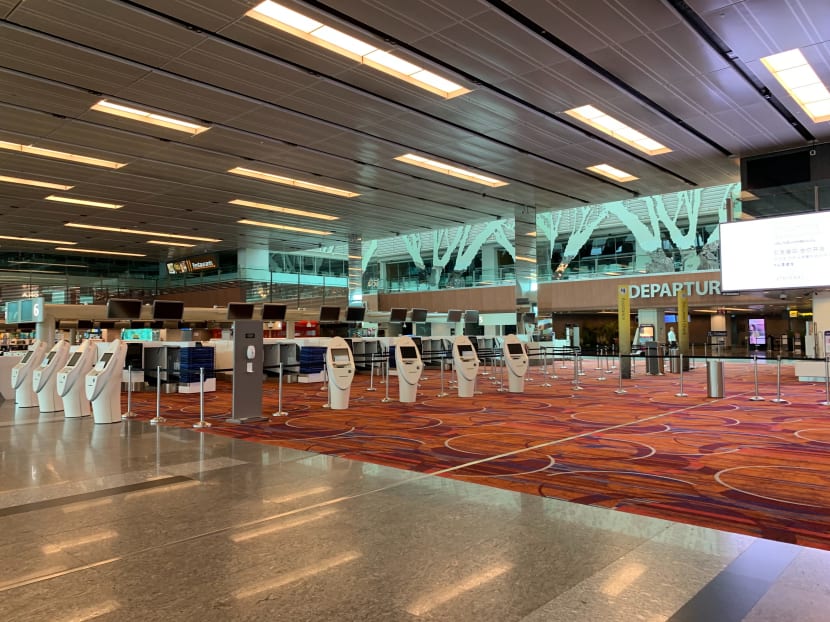 The departure hall at Terminal 1 at Changi Airport. A food court in the terminal was among 16 locations added to a list of public places that had been visited by Covid-19 cases during their infectious period.