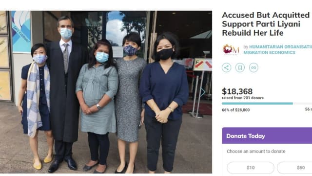 援助组织为廖文良前女佣筹款 助她返印尼创业