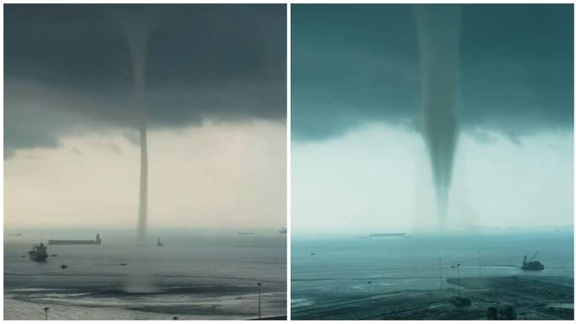 Waterspout near Tanjong Pagar Terminal startles residents Waterspout near Tanjong Pagar Terminal startles residents