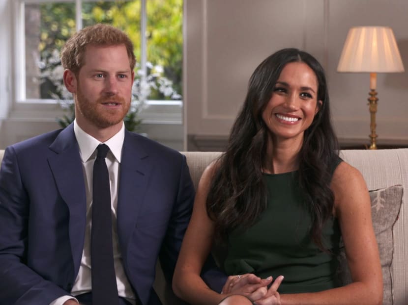In this photo taken from video Britain's Prince Harry and Meghan Markle talk about their engagement during an interview in London, Monday, Nov. 27, 2017. Photo: AP
