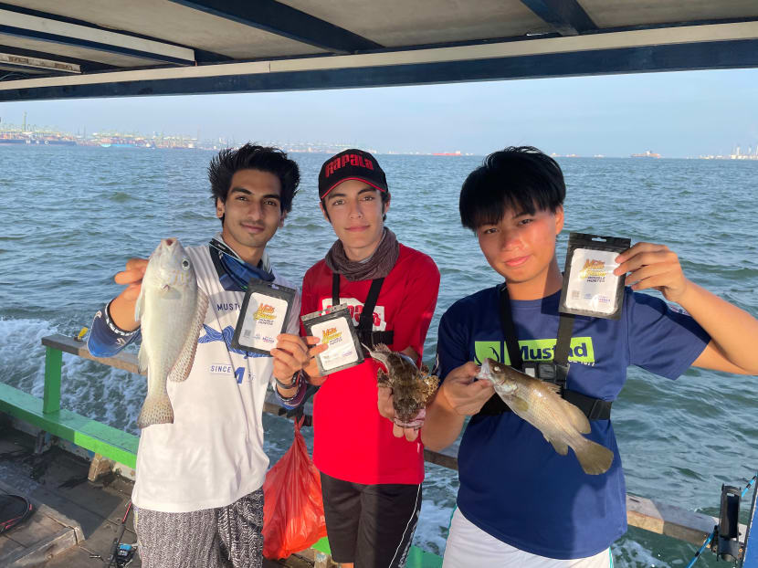 (From left) Haikkel Firdhaus, 19, Benjamin Brighton, 16, and Lucas Phua, 18, are some of the founders of fishing equipment store SGFishingRigz.