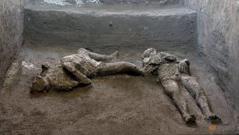 Remains of man and his slave unearthed from ashes at Pompeii