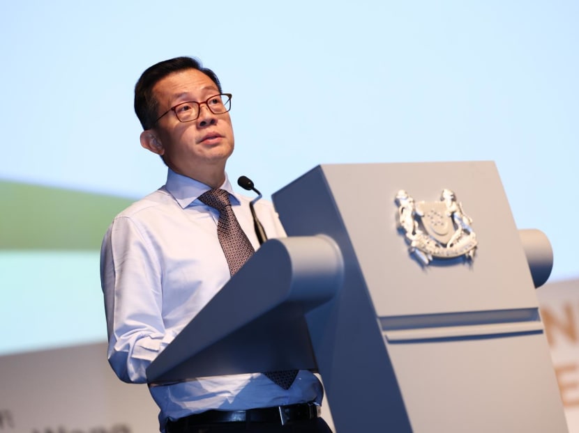 Mr Leo Yip, Head of Civil Service, speaking at the annual Public Service Leadership ceremony on Nov 1.
