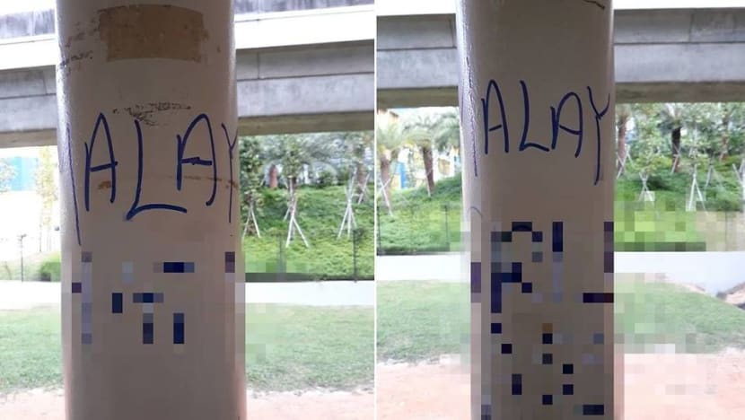Man gets jail, caning for scrawling racist graffiti in Geylang