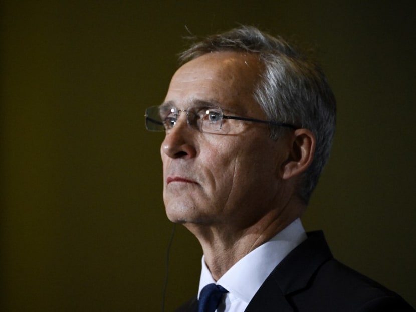 Nato Secretary-General Jens Stoltenberg looks on during a press conference with the German chancellor following their meeting at the Chancellery in Berlin on Dec 1, 2022.