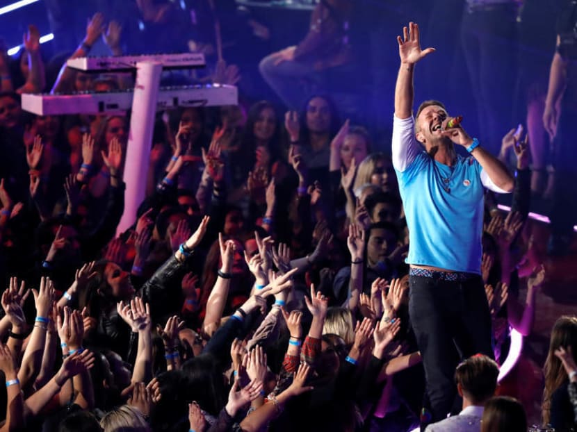 Four thousand more seats were released for the Coldplay concerts here on Thursday. The band's lead singer, Chris Martin, is pictured in Inglewood, California for the iHeartRadio Music Awards. Photo: Reuters