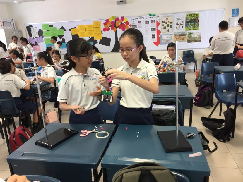 Upper primary school students at South View Primary School also learn science through an inquiry-based approach, where they work in teams to come up with experiments.
