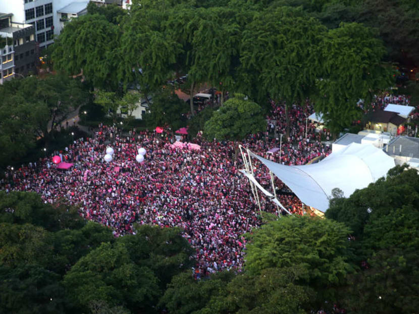 File photo of a Pink Dot rally at Hong Lim Park.