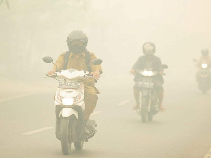 The smoky haze that covered a swathe of Indonesia last year was estimated to have caused respiratory problems for half a million people. Photo: Reuters