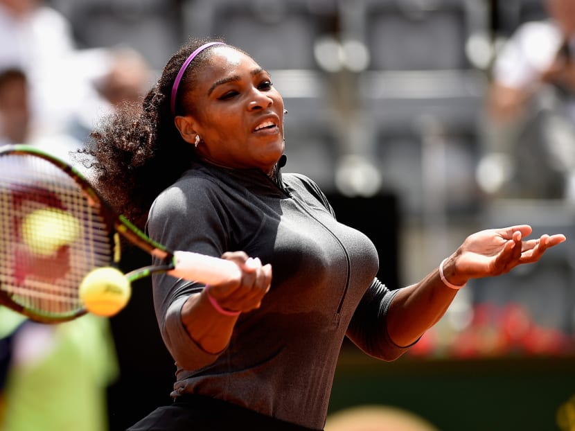 Serena Williams of the United States plays a forehand in her match against Christina Mchale of the United States on Day Five of The Internazionali BNL d'Italia on May 12, 2016 in Rome, Italy. Photo: Getty Images