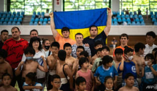 Far from war, Ukraine sumo team train for global glory in Japan