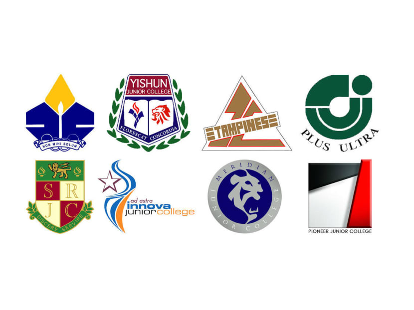 A composite of the eight Junior Colleges school crests.