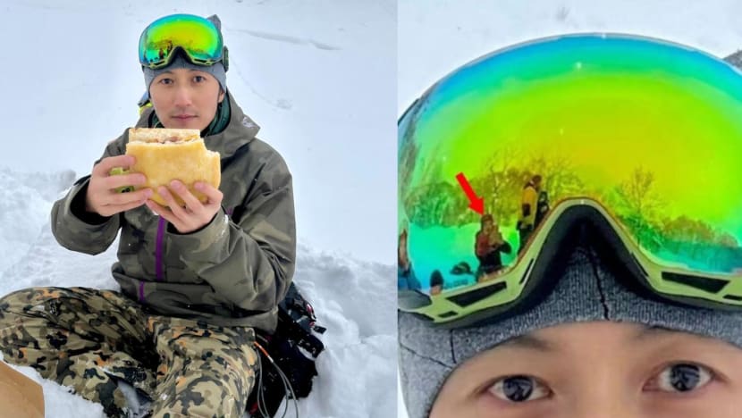 Netizens Think That’s Faye Wong In Nicholas Tse’s Ski Visor Reflection Netizens Think That’s Faye Wong In Nicholas Tse’s Ski Visor Reflection
