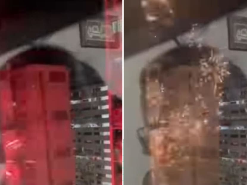 Screengrabs of a video uploaded onto social media showing fireworks going off in a housing estate.