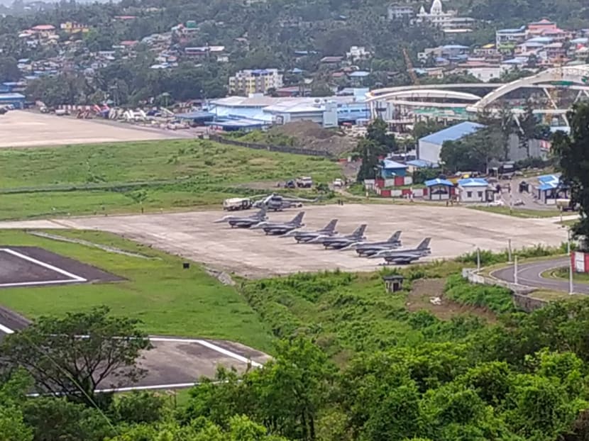 The RSAF aircraft in Port Blair, India.