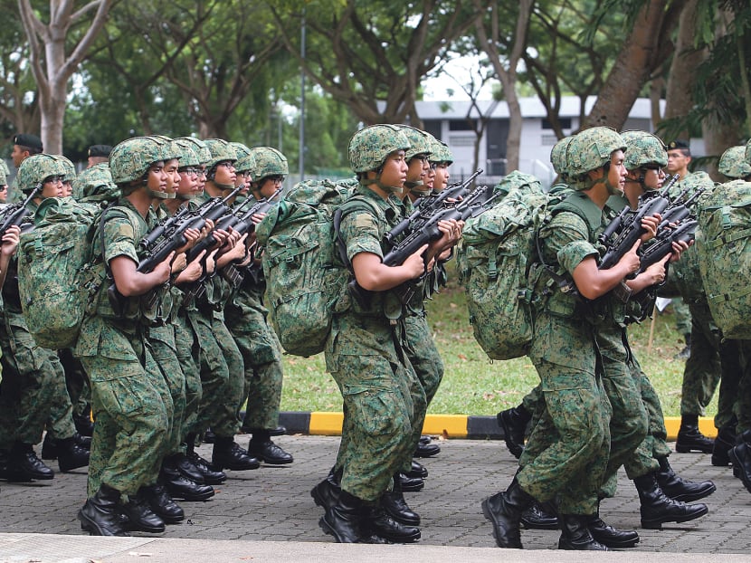 File photo of national servicemen in training. File photo of national servicemen in training.